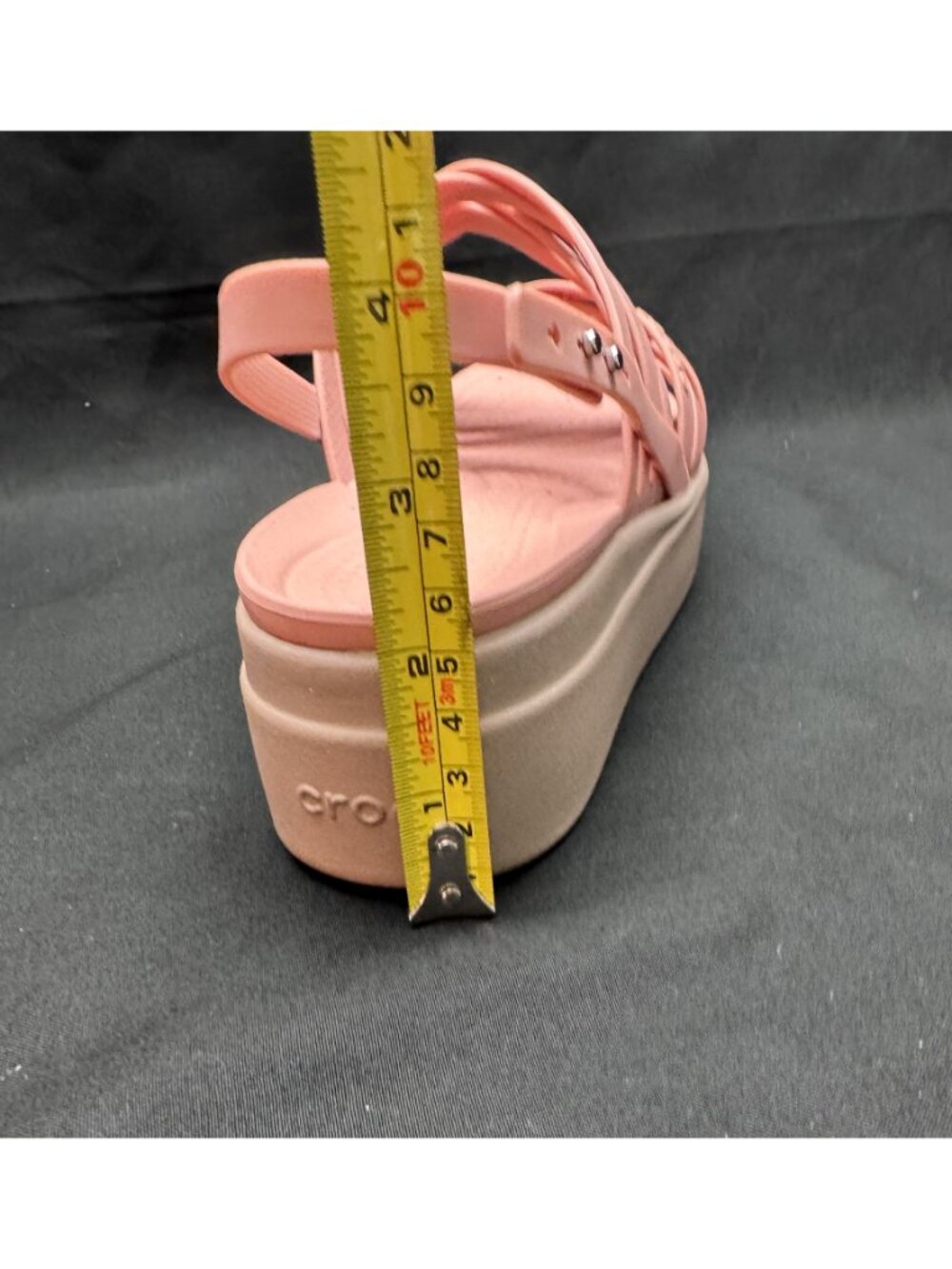 Crocs Brooklyn Strappy Platform Sandals Blush Pink LiteRide Women's Size 8 - Picture 8 of 14